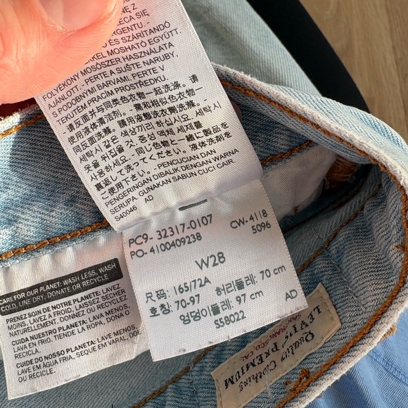 Levi's Light Blue Distressed Jean Shorts - Picture 4 of 7